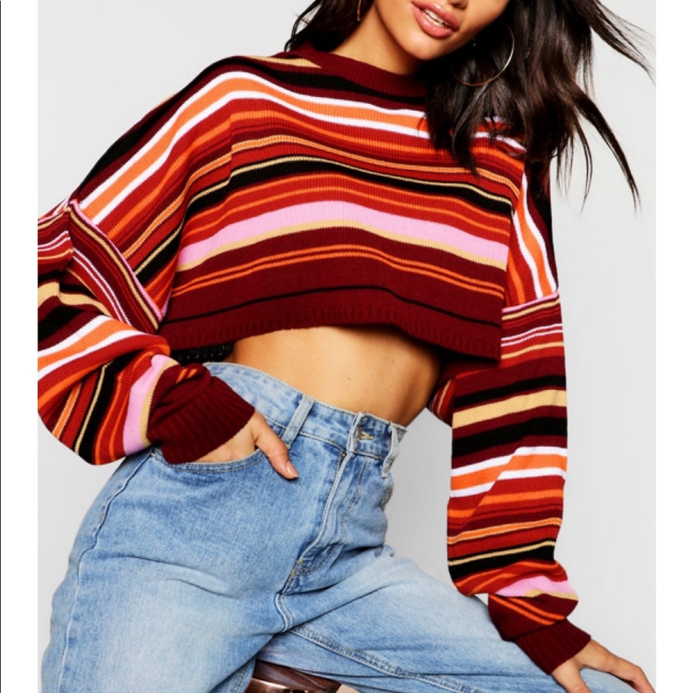 Cropped multicolor sweater